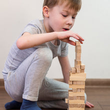 54 Pcs Blocks 4 Dices Wooden Tumbling Stacking Building