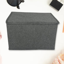 Small Foldable Storage Box With Lid And Handles, Cotton And Linen Storage Bins And Baskets Organizer For Nursery, Closet, Bedroom, Home (28×20×16 Cm / 1 pc)