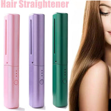 Rechargeable Mini Hair Straightener, Travel Portable USB Charging Cordless Hair Straightener Bursh, Three Temperature Adjustments Flat Iron Comb (1 Pc)