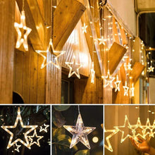 8-mode star curtain string lights for festive window decor