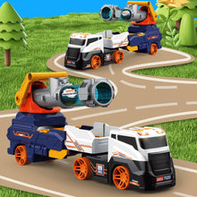 Truck Toys for Kids, Large Truck Toys Include 2 Racing Cars+4 Ball, with Light & Sounds, Eejection & Shooting Transport Cars Toy, Gifts for Boys Girls (Battery Not Included)