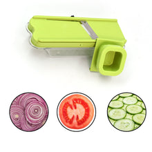 Stainless steel vegetable and dry fruit slicer.