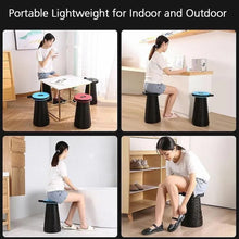 Compact folding stool with adjustable height