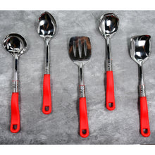 Serving spoon set, stainless steel, 5 pieces