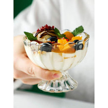 Clear glass dessert bowls, ideal for serving ice cream, fruits, and salads, pack of 6.