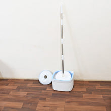 Water spin mop with separate bucket for dirty and clean water.