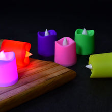 Battery-operated LED tealight candles, ideal for party settings