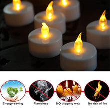 Set of flameless floating candles for weddings and parties