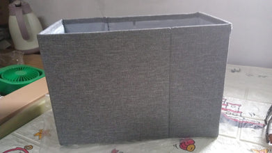 Foldable storage box with lid, linen material